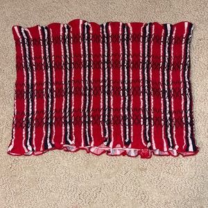 Red black and white striped Hollister tube top